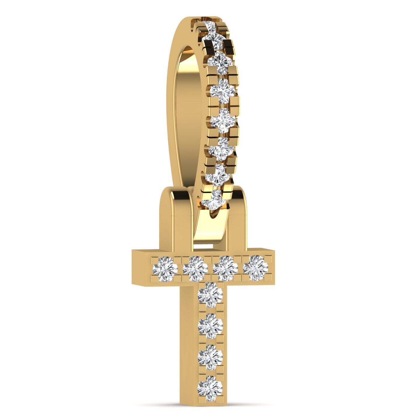 Mini 0.11ct Initial Diamond Pendant in 18K Gold
