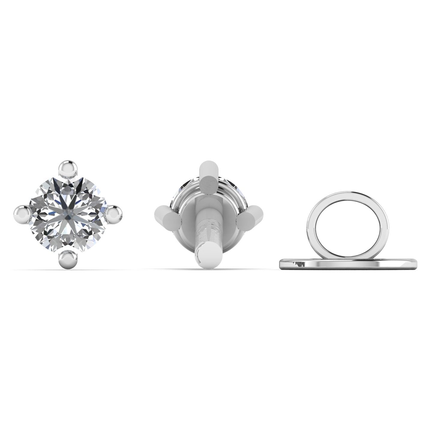 Moissanite Studs in 925 Sterling Silver