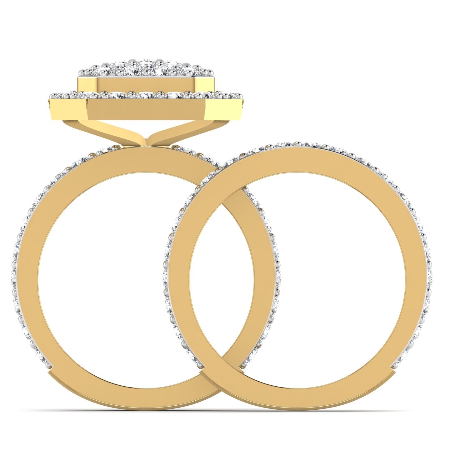 Jamila Natural Diamond Bride Set in 18K Gold