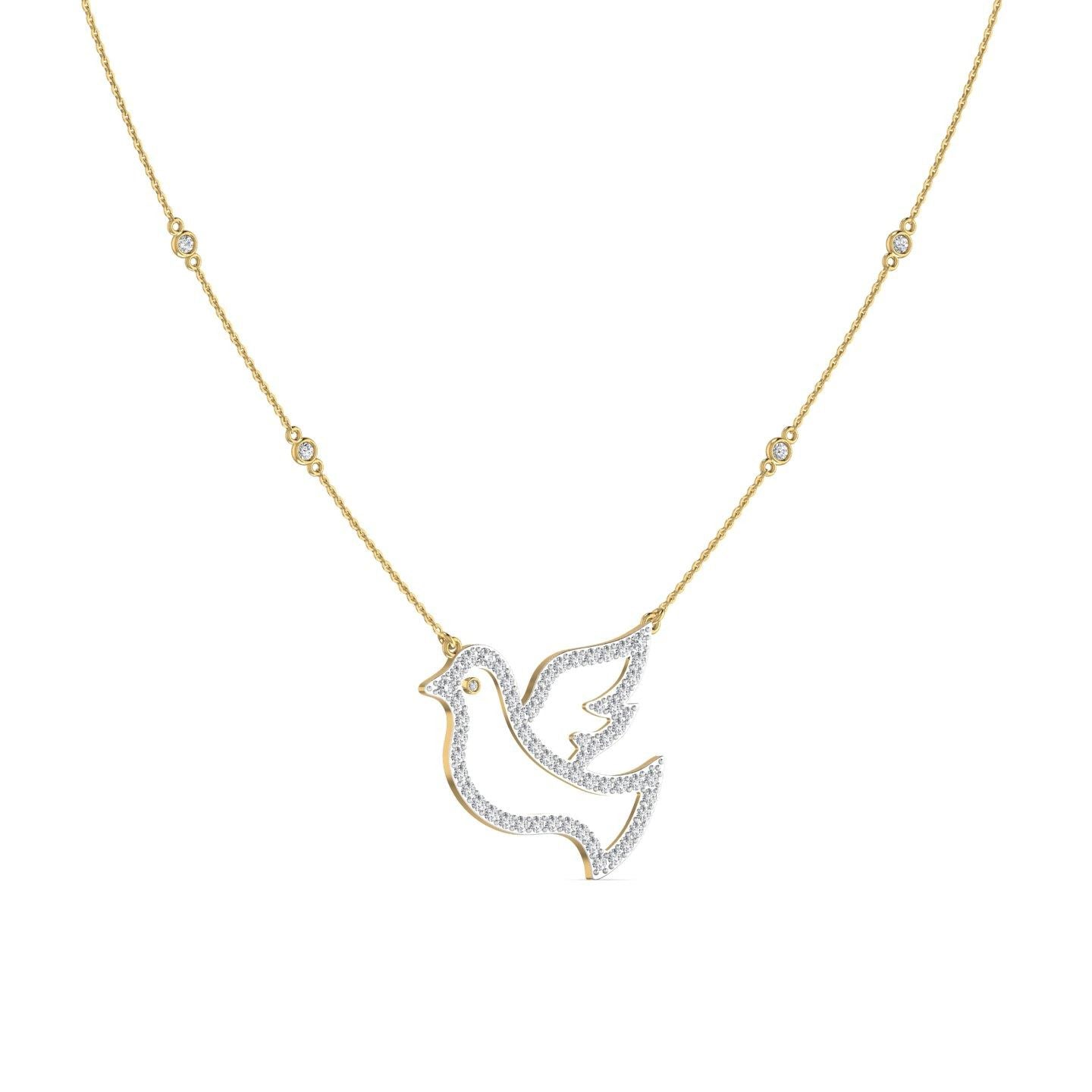 Shiloh Dove Diamond Necklace in 18K Gold