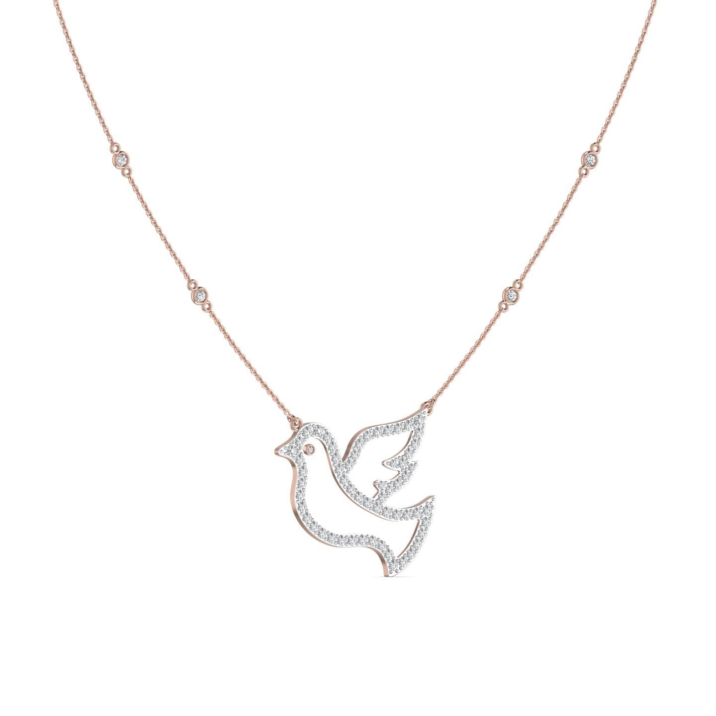 Shiloh Dove Diamond Necklace in 18K Gold