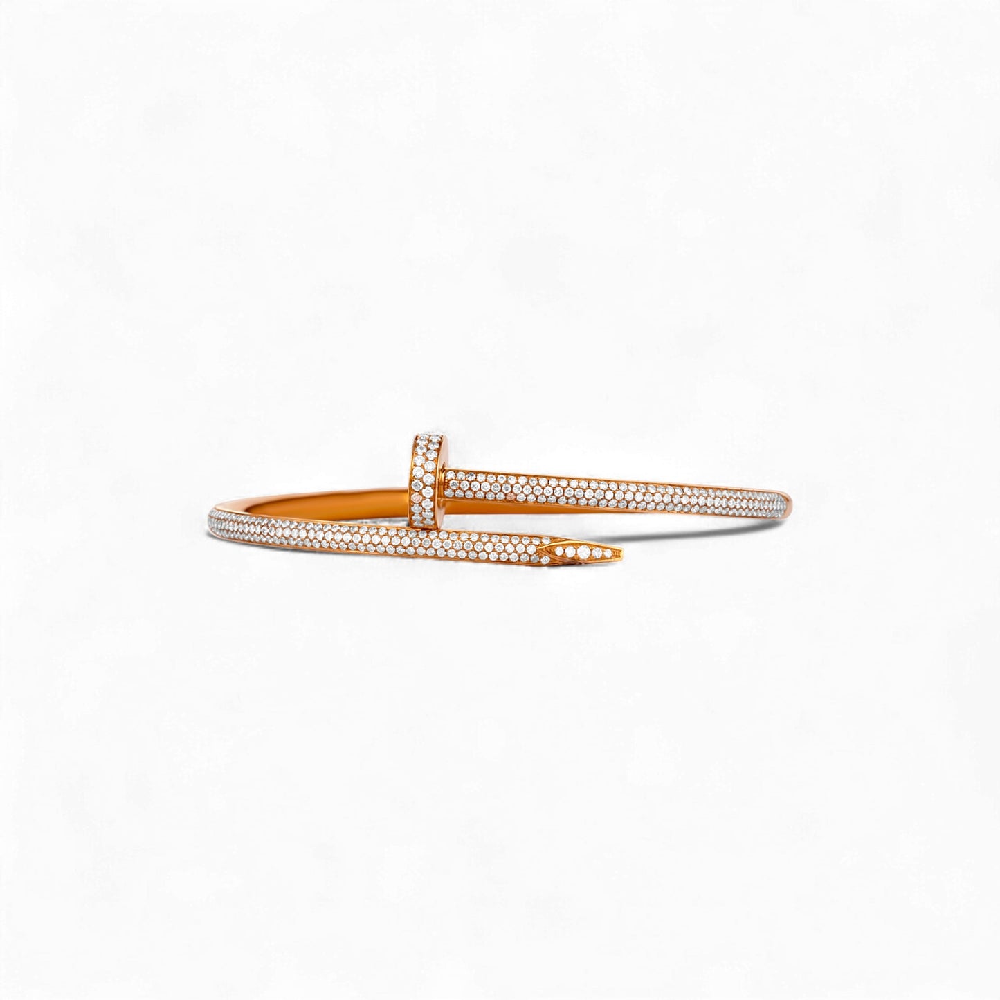 Pave Nail Cuff Natural Diamond Bracelet in 18KT Gold