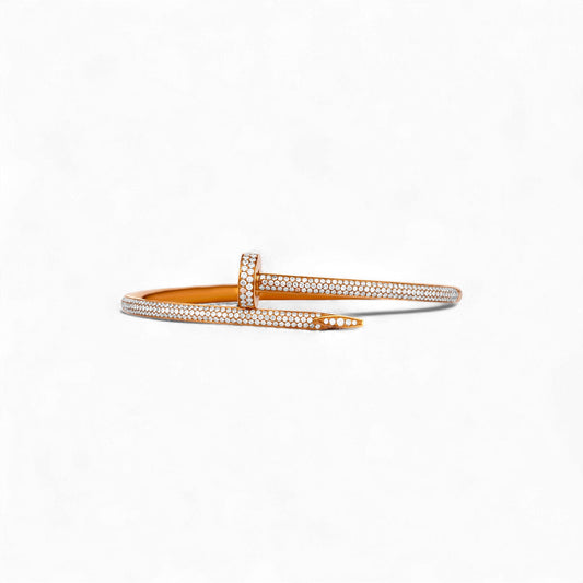 Pave Nail Cuff Natural Diamond Bracelet in 18KT Gold
