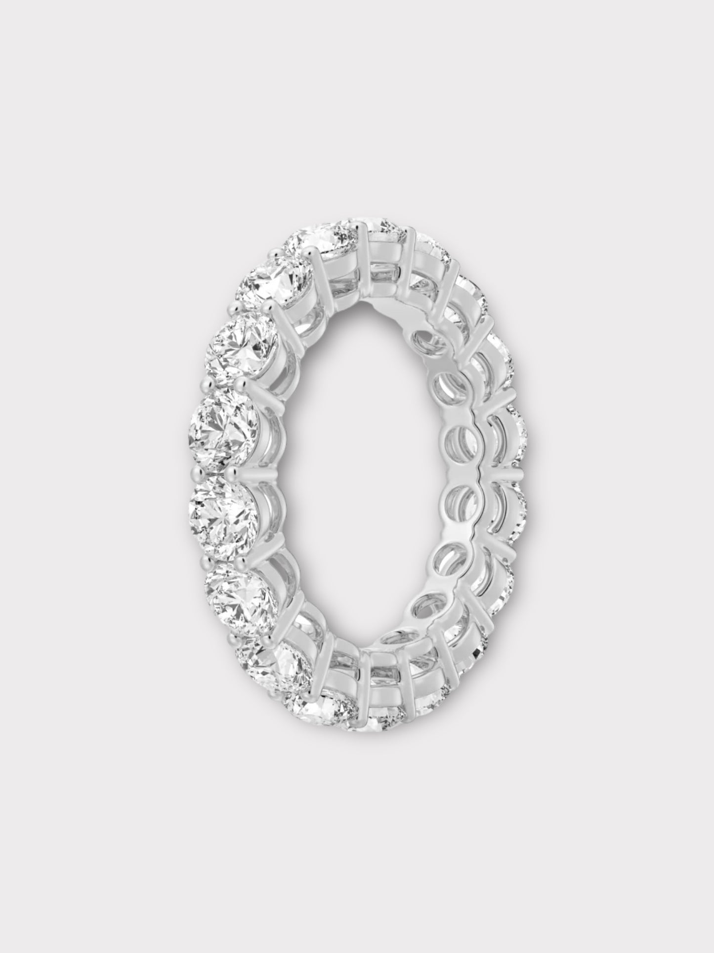 5MM Eternity Round Cut Moissanite Band in 925 Sterling Silver