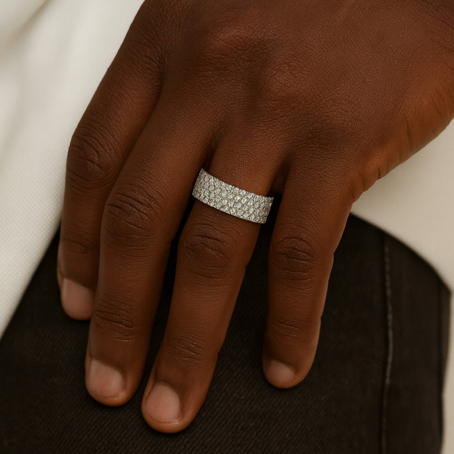 Presidential CZ Band in 925 Sterling Silver