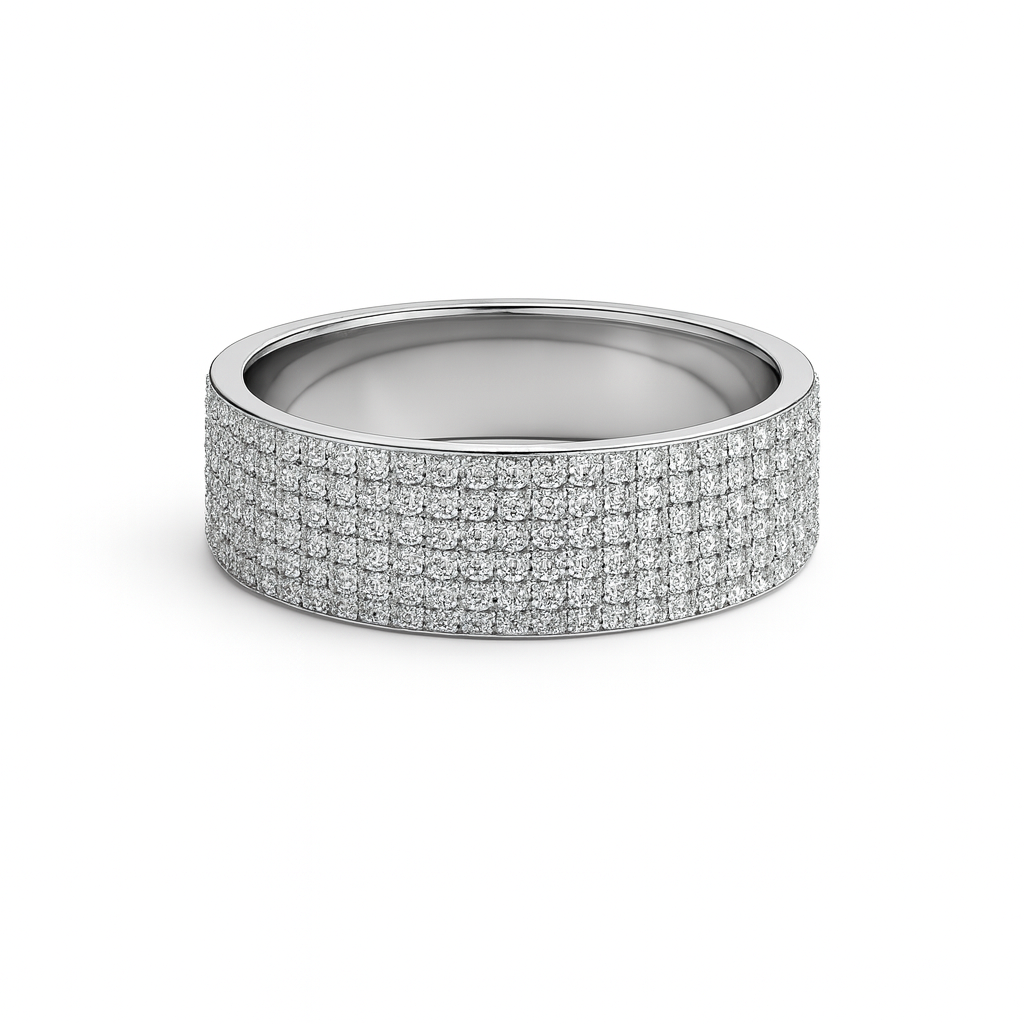 Presidential CZ Band in 925 Sterling Silver