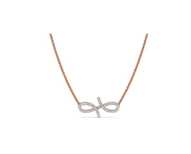 Oiza Infinie Mini Pave Diamond Necklace in 18K Gold
