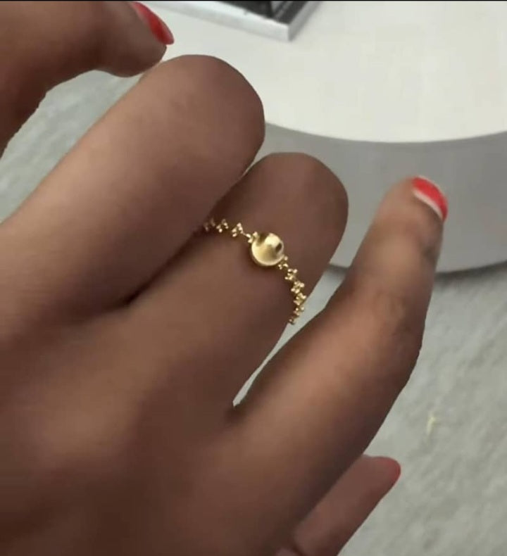 Cat-Eye Bead Fashion Ring in 18K Gold