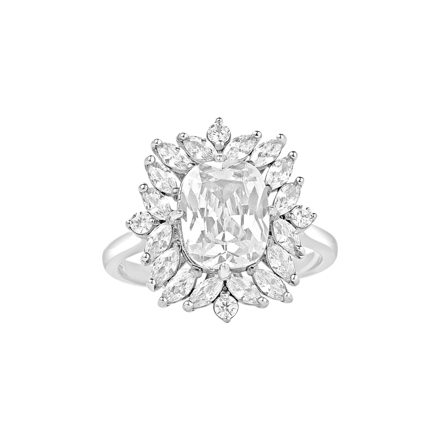 Starlight CZ  Engagement Ring in 925 Sterling Silver