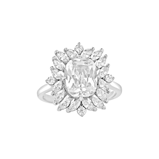 Starlight CZ  Engagement Ring in 925 Sterling Silver