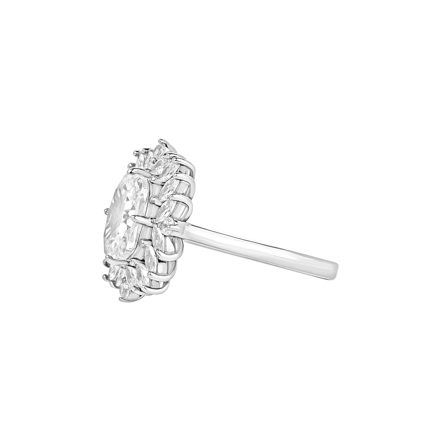 Starlight CZ  Engagement Ring in 925 Sterling Silver