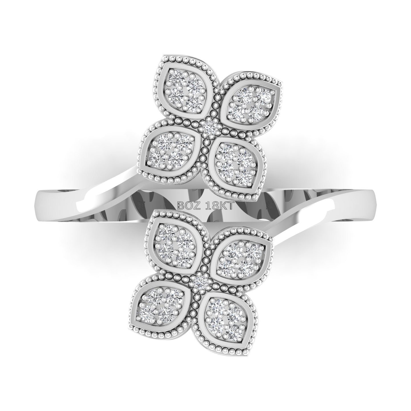 Nora Cuff Natural Diamond Ring in 18K Gold