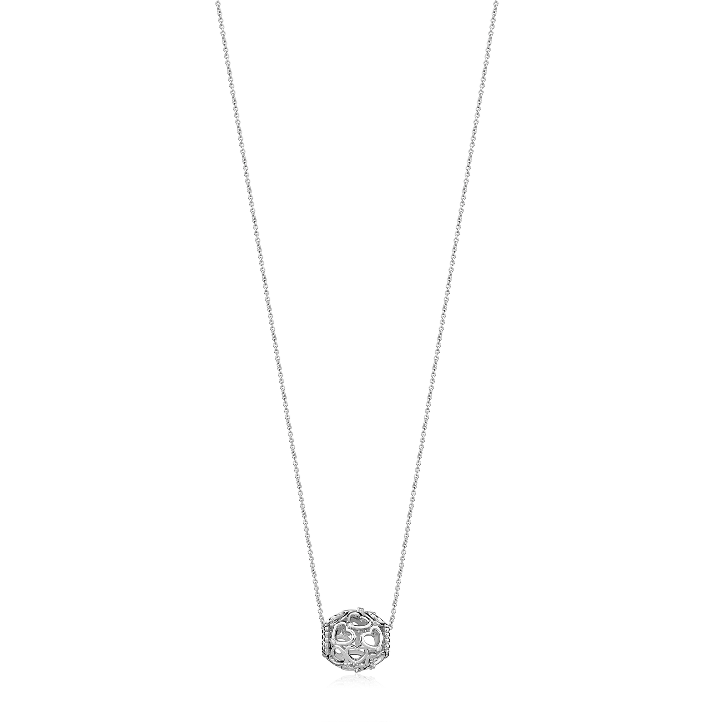 Hearts & Barrel Natural Diamond Necklace in 18K Gold