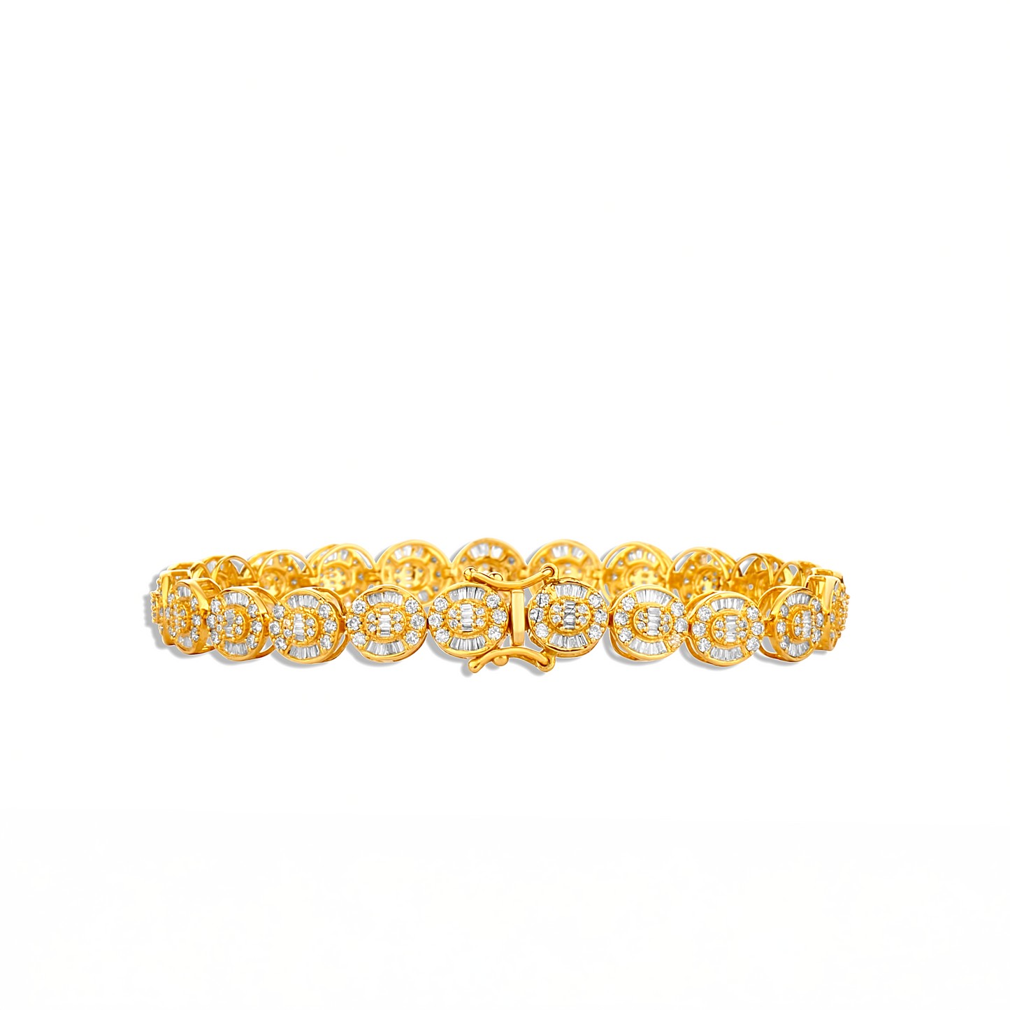 Eros Oval Baguette Bracelet in 18 Karat Gold