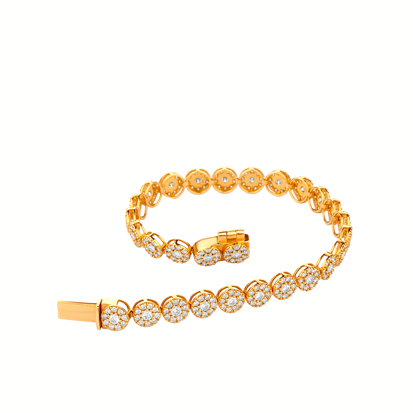 Eros Round Natural Diamond Bracelet in 18K Gold