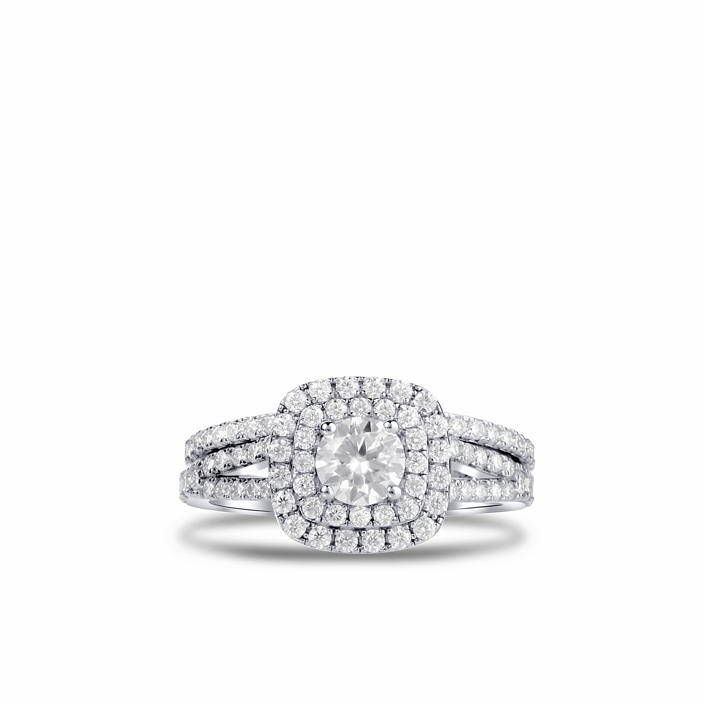 Audre Cushion Cut Moissanite Bridal Set in 925 Sterling Silver