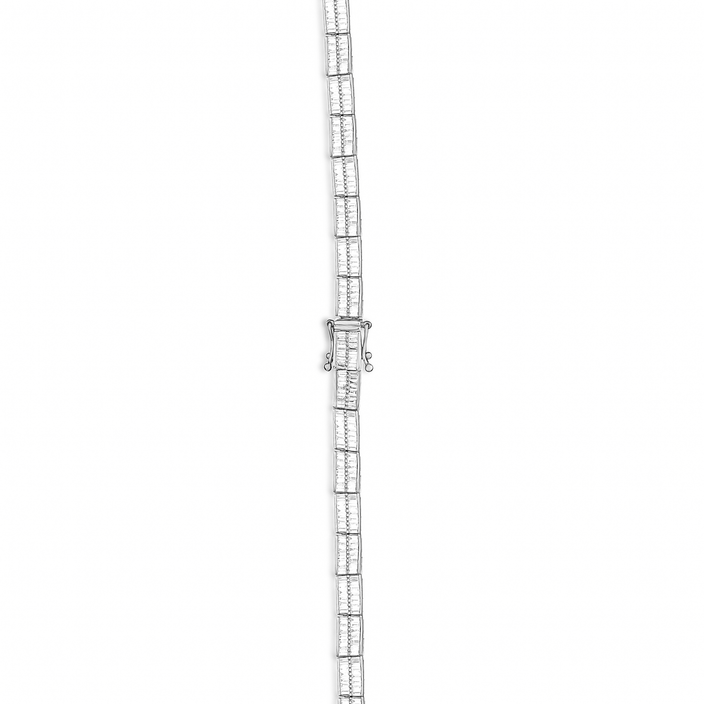 Baguette Cut Tennis Necklace in 18K Gold