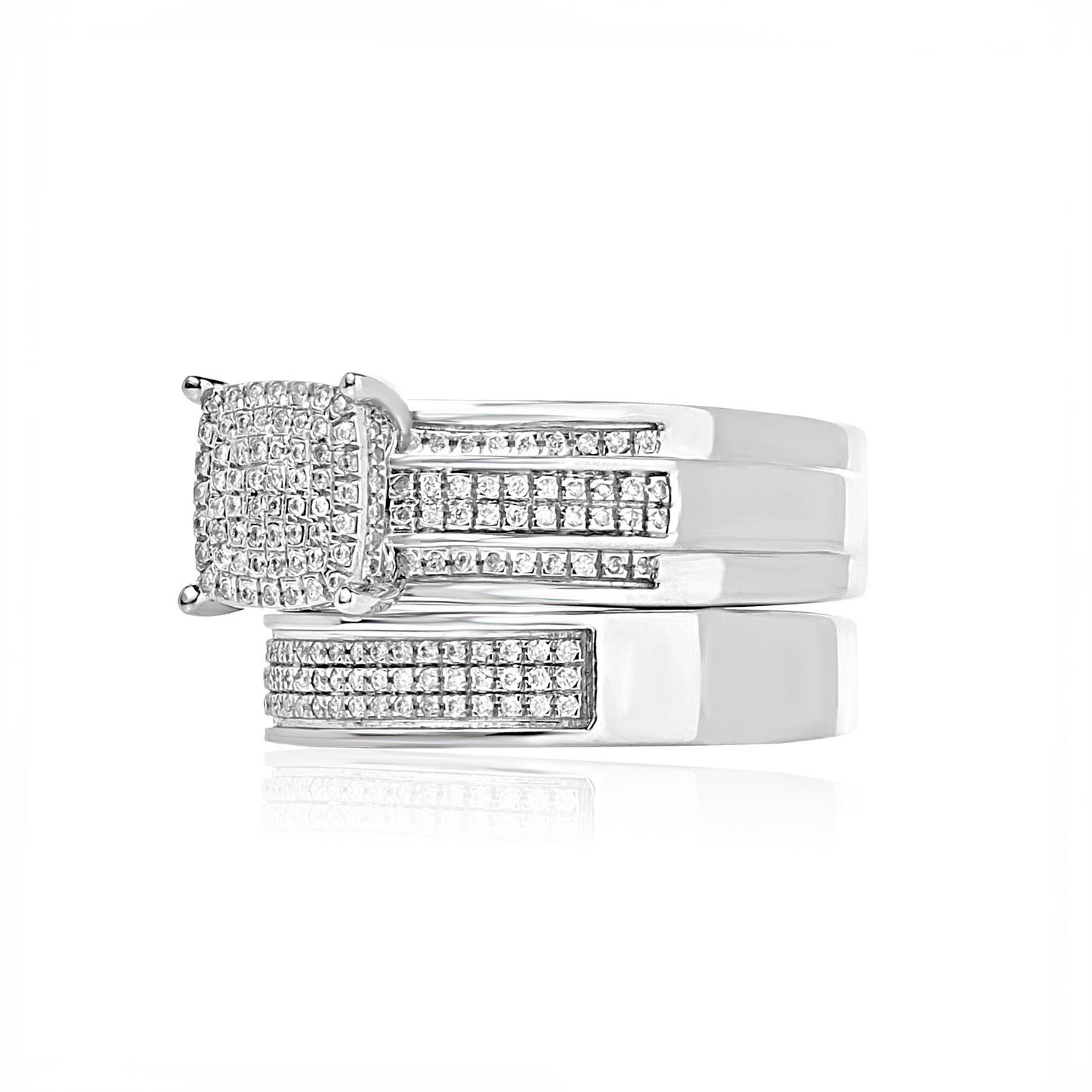 Queen Natural Diamond Bride Set in 18K Gold