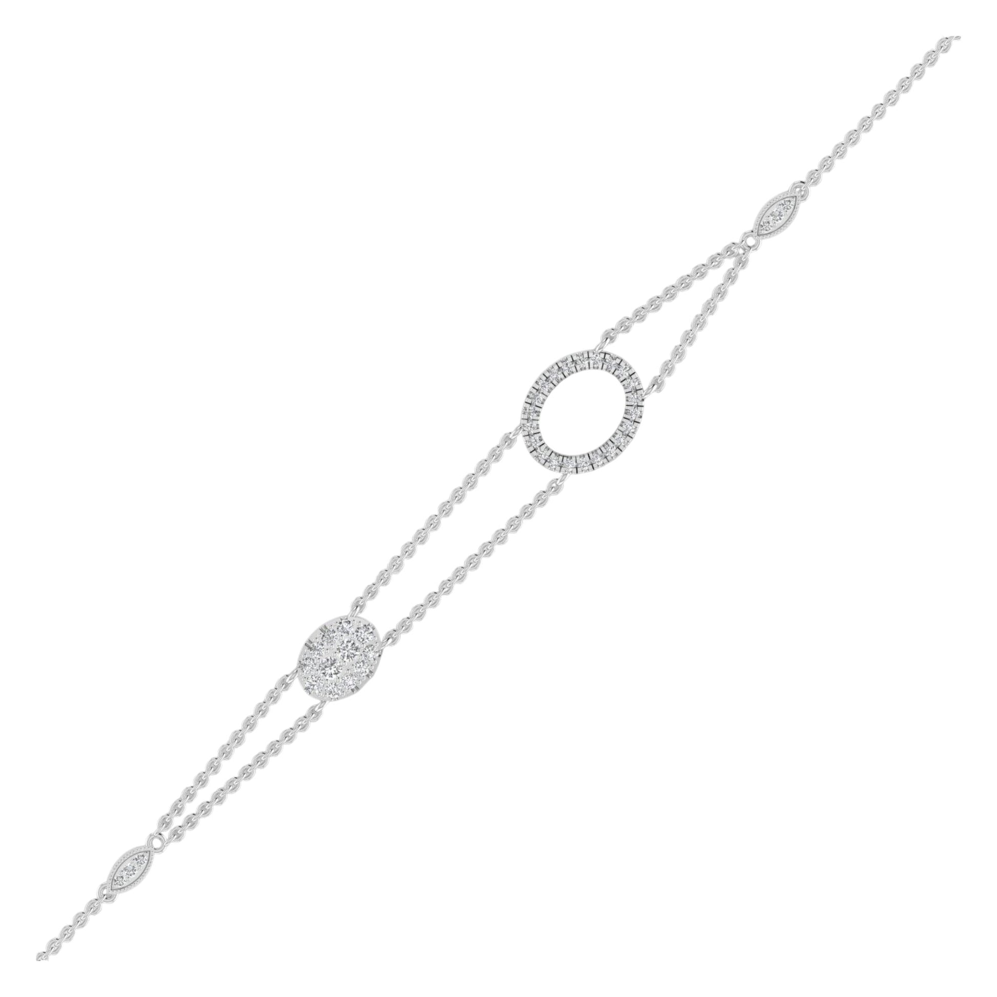 Silver bracelet with circular designs on a white background