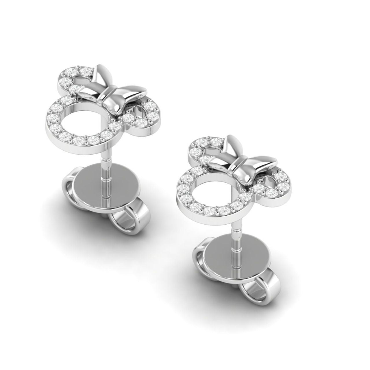 Minnie Natural Diamond Stud Earrings in 18K Gold