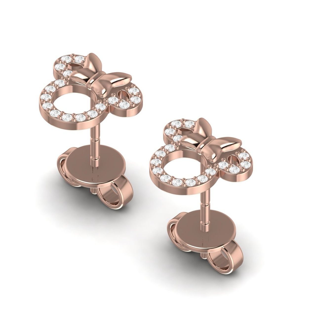 Minnie Natural Diamond Stud Earrings in 18K Gold
