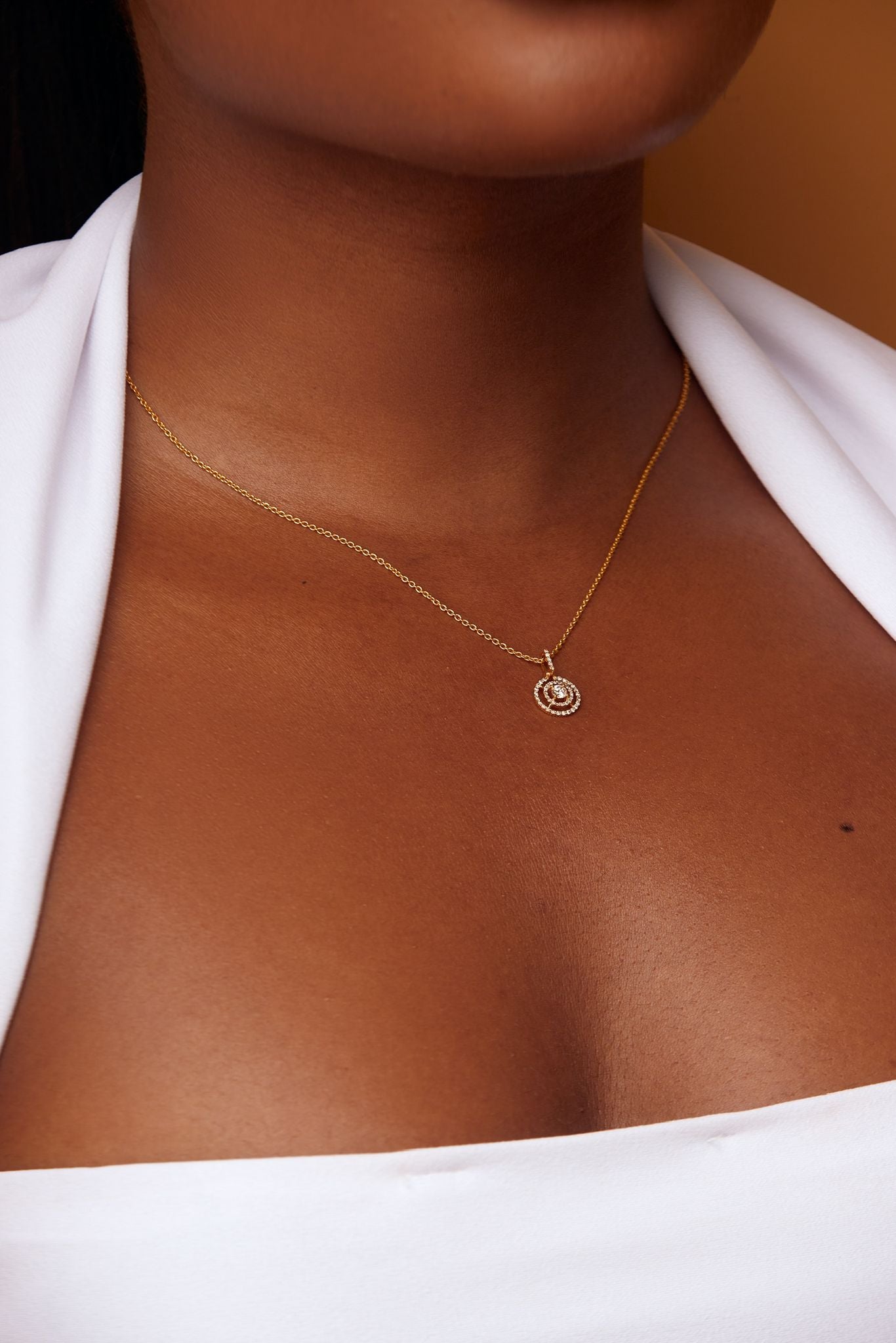 Orbit Natural Diamond Necklace IN 18K Gold