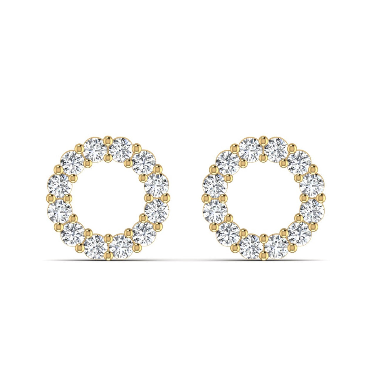 3MM Pave Eternity Diamond Earrings in 18K Gold
