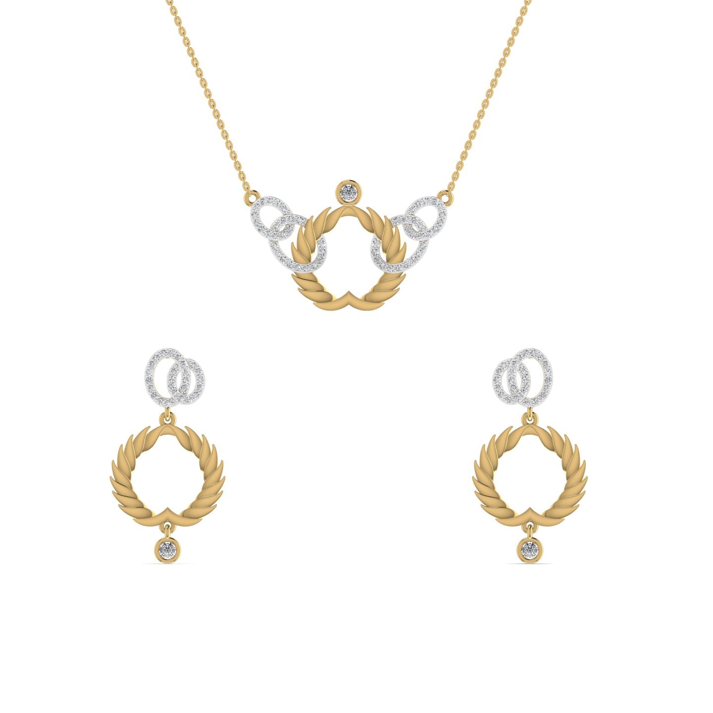 Infinity Heart Natural Diamonds Earrings in 18K Gold
