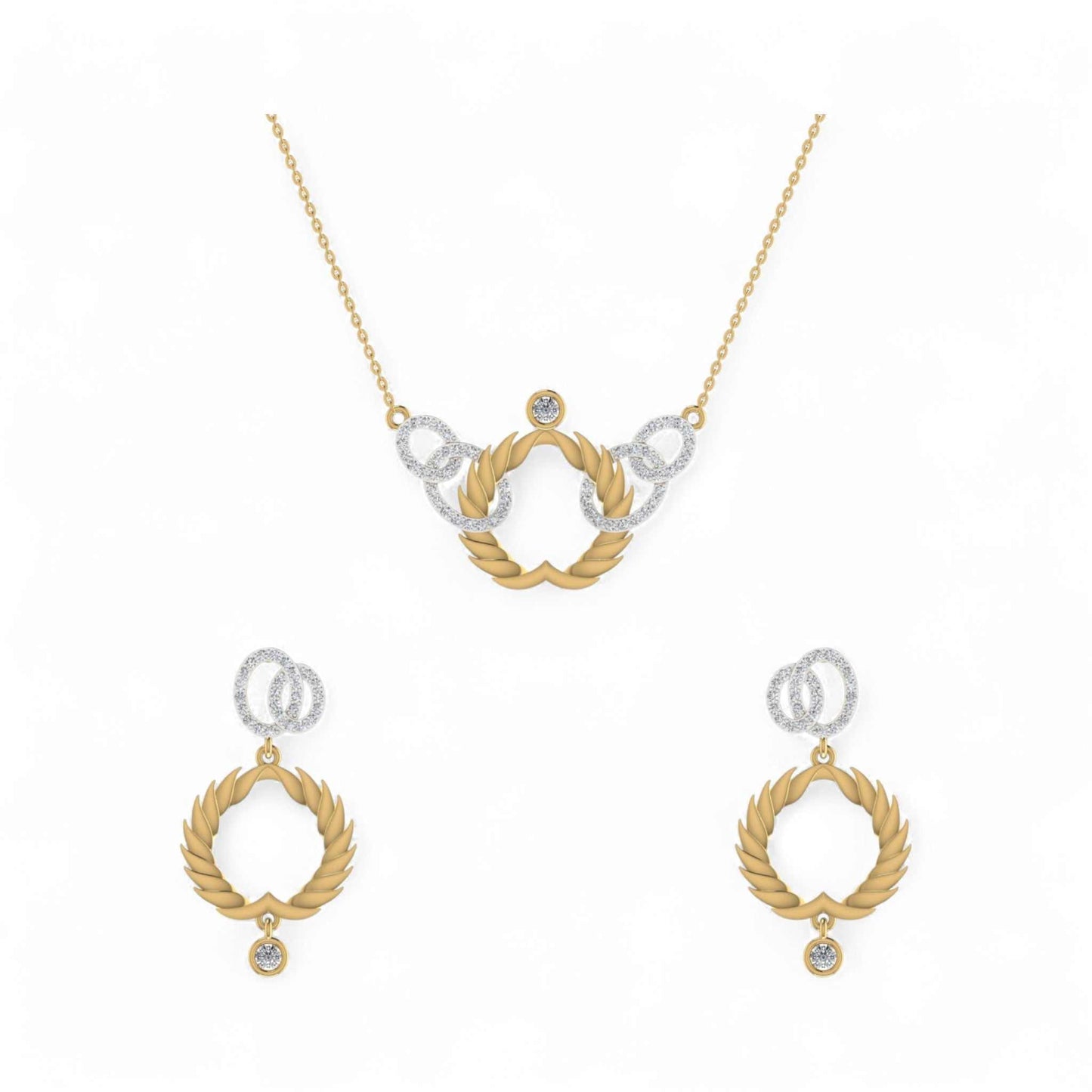 Infinity Heart Natural Diamonds Earrings in 18KT Gold