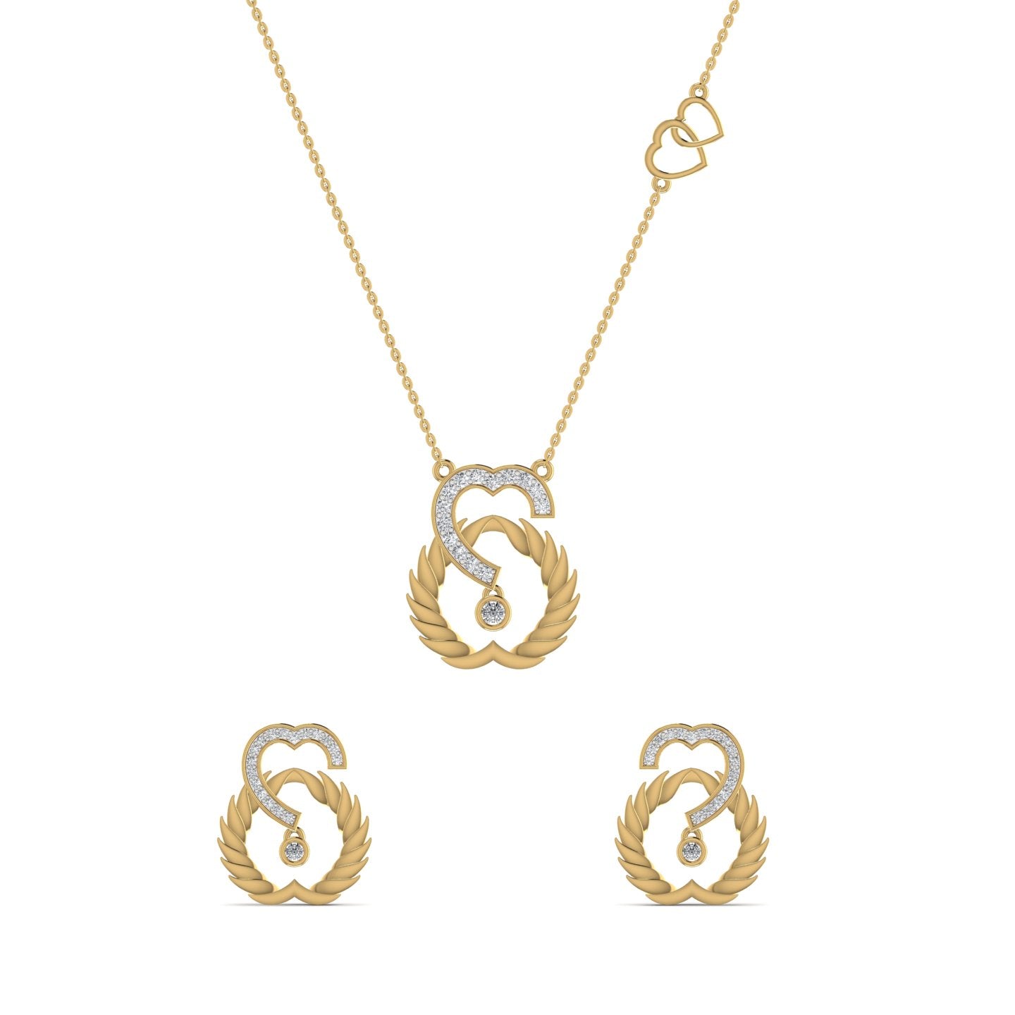 Infinity Heart Natural Diamond Necklace in 18K Gold