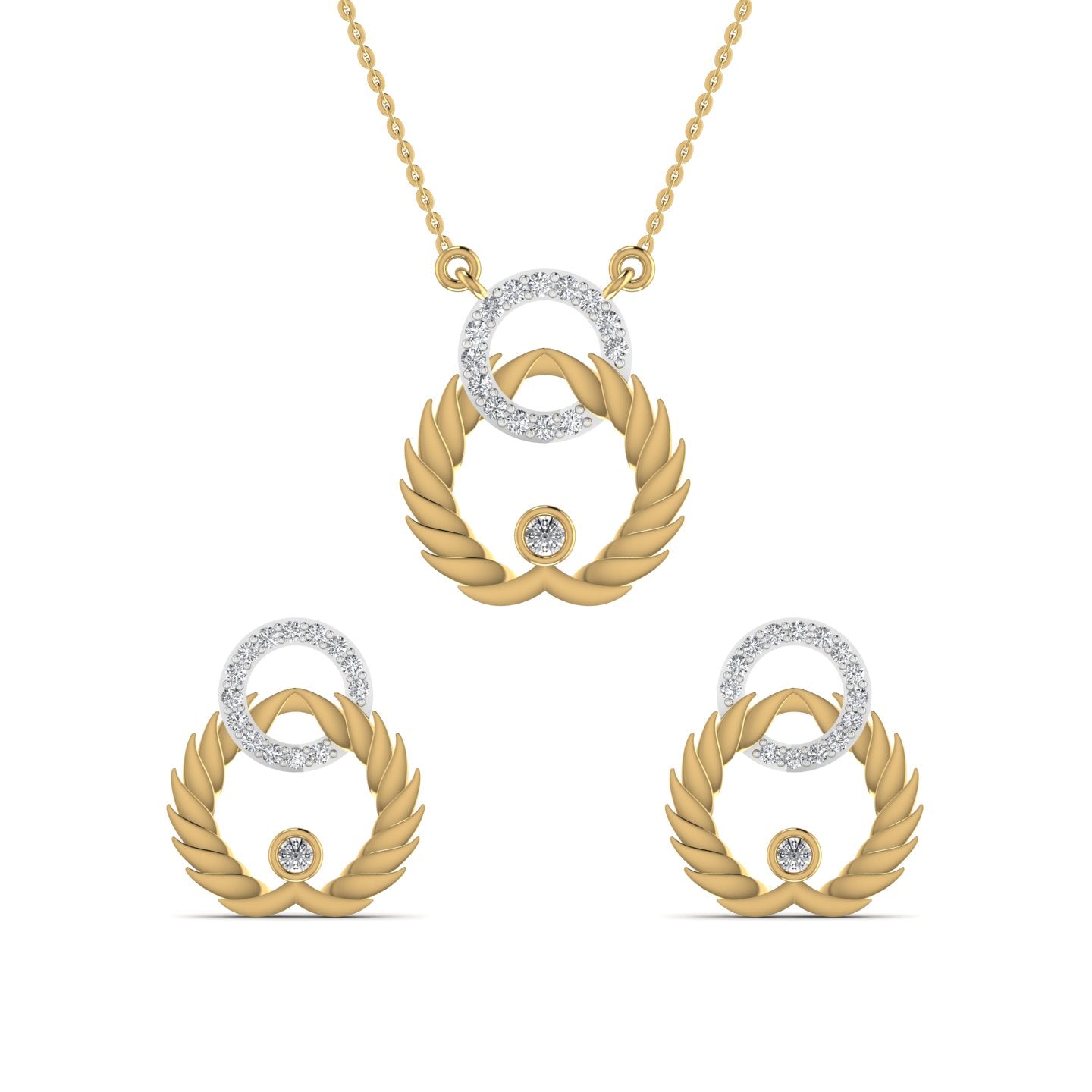 Circle of Triumph Natural Diamond Earrings in 18K Gold