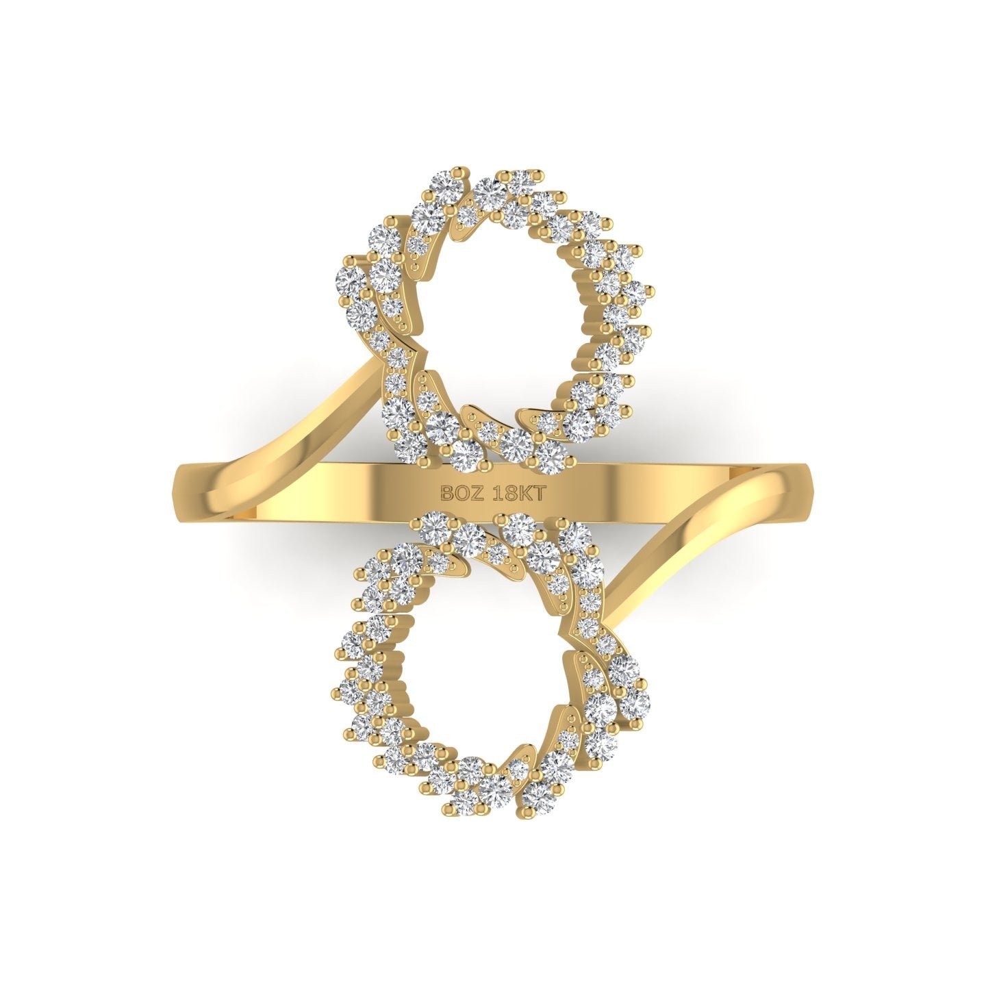 Boz Forever cuff Diamond Ring in 18K Gold