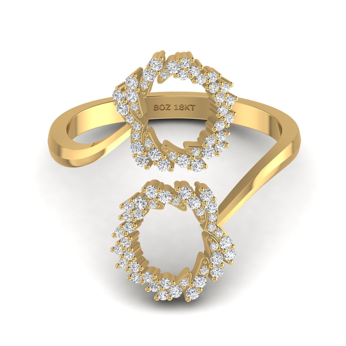 Boz Forever cuff Diamond Ring in 18K Gold