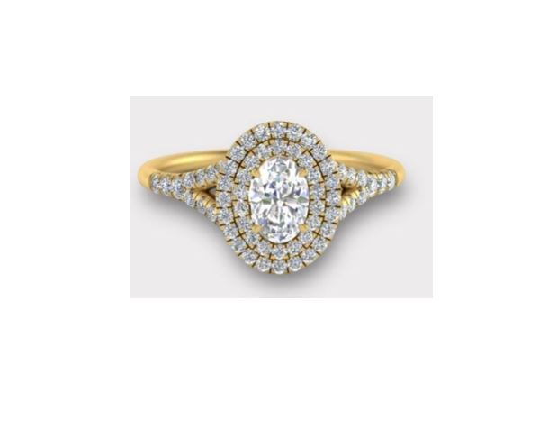 Zuri Diamond Engagement Ring in 18K Gold