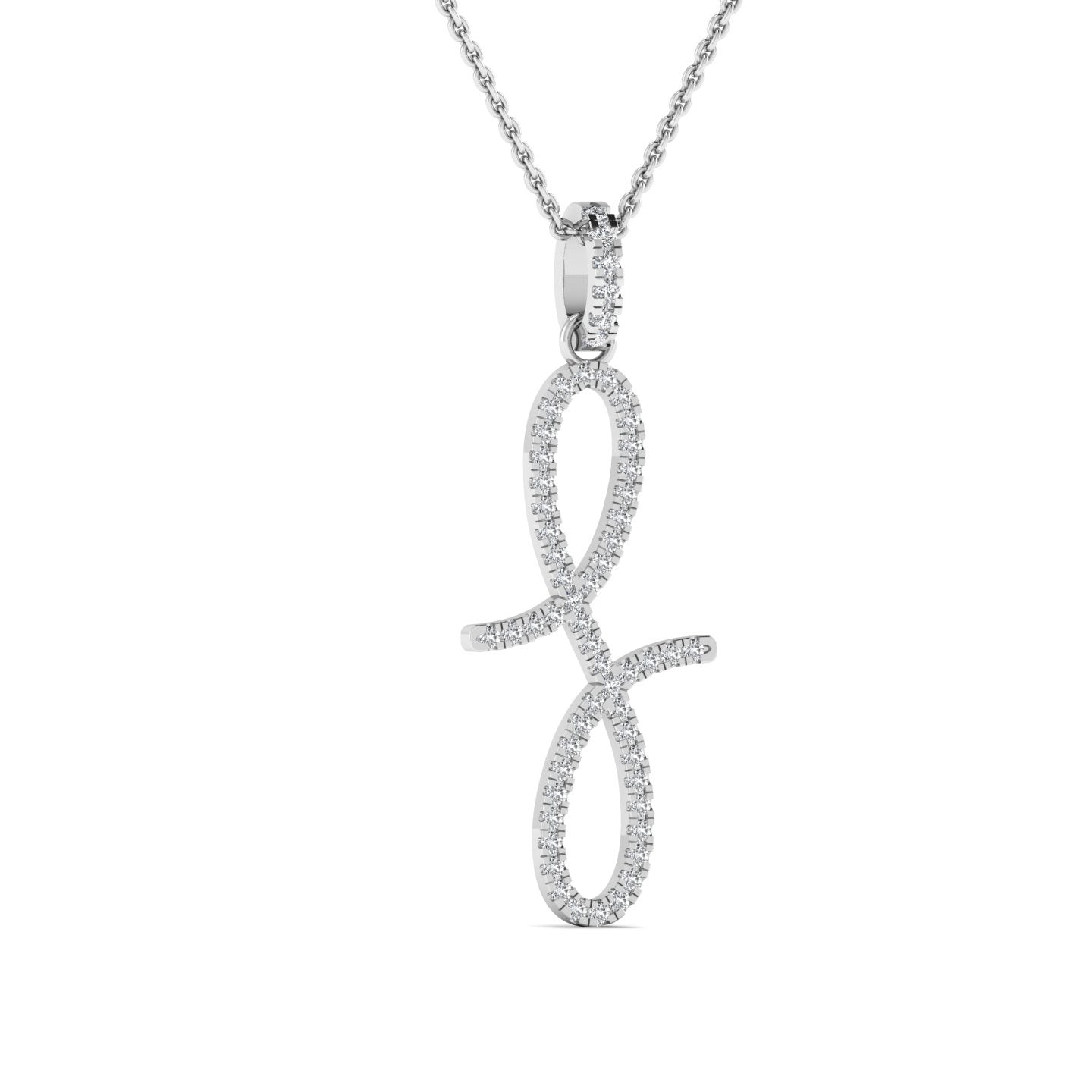 Oiza Pave Infinie Pendant Necklace in 18K Gold