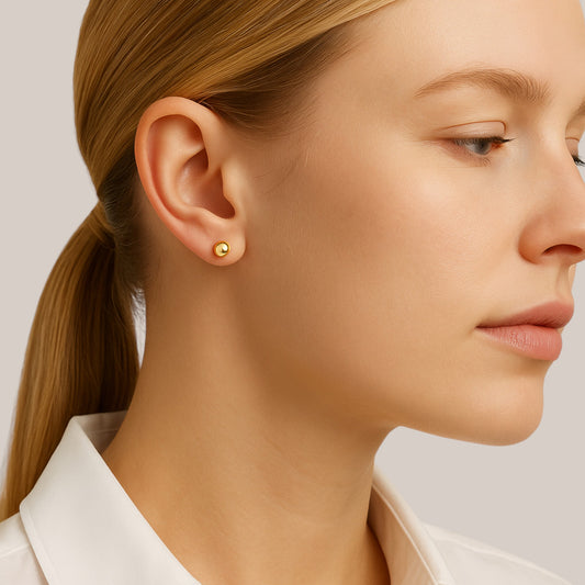 Gold Ball Studs in 18KT Gold
