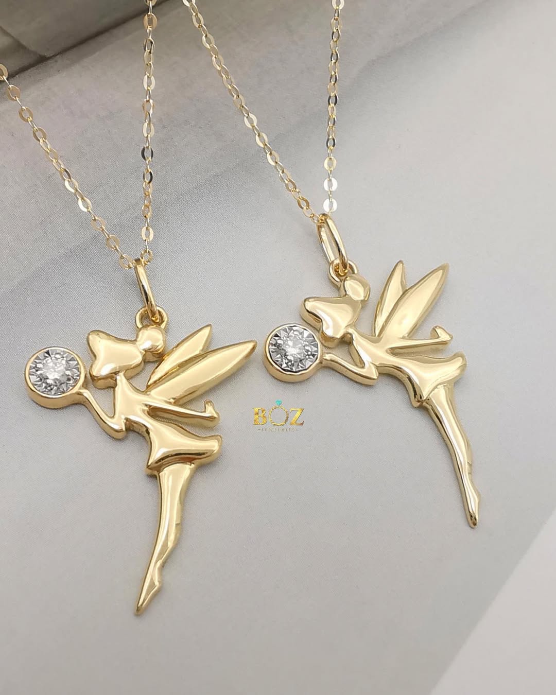 Tinkerbell Diamond Pendant Necklace in 18K Gold