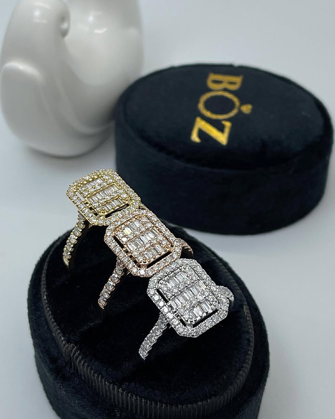 Ellen Radiant Cut Diamond Engagement Ring in 18K Gold