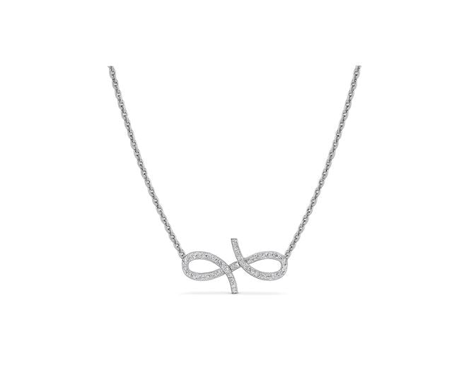Oiza Infinie Mini Pave Diamond Necklace in 18K Gold