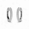 Nadine Diamond Hoop Earrings in 18K gold with two rows of VVS clarity natural diamonds totaling 0.602ct, elegant and timeless design