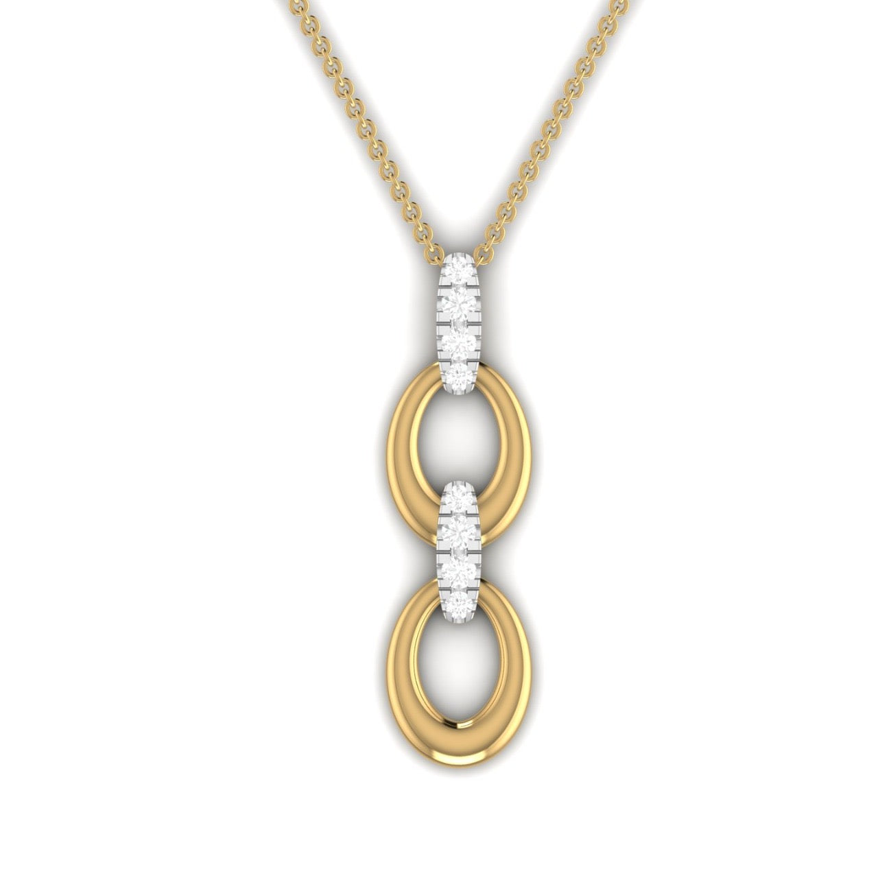 Joan Vertical Diamond Necklace in 18K Gold