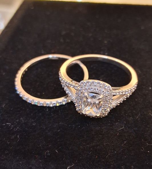 Asma Radiant Cut CZ Bride set in 18K Gold