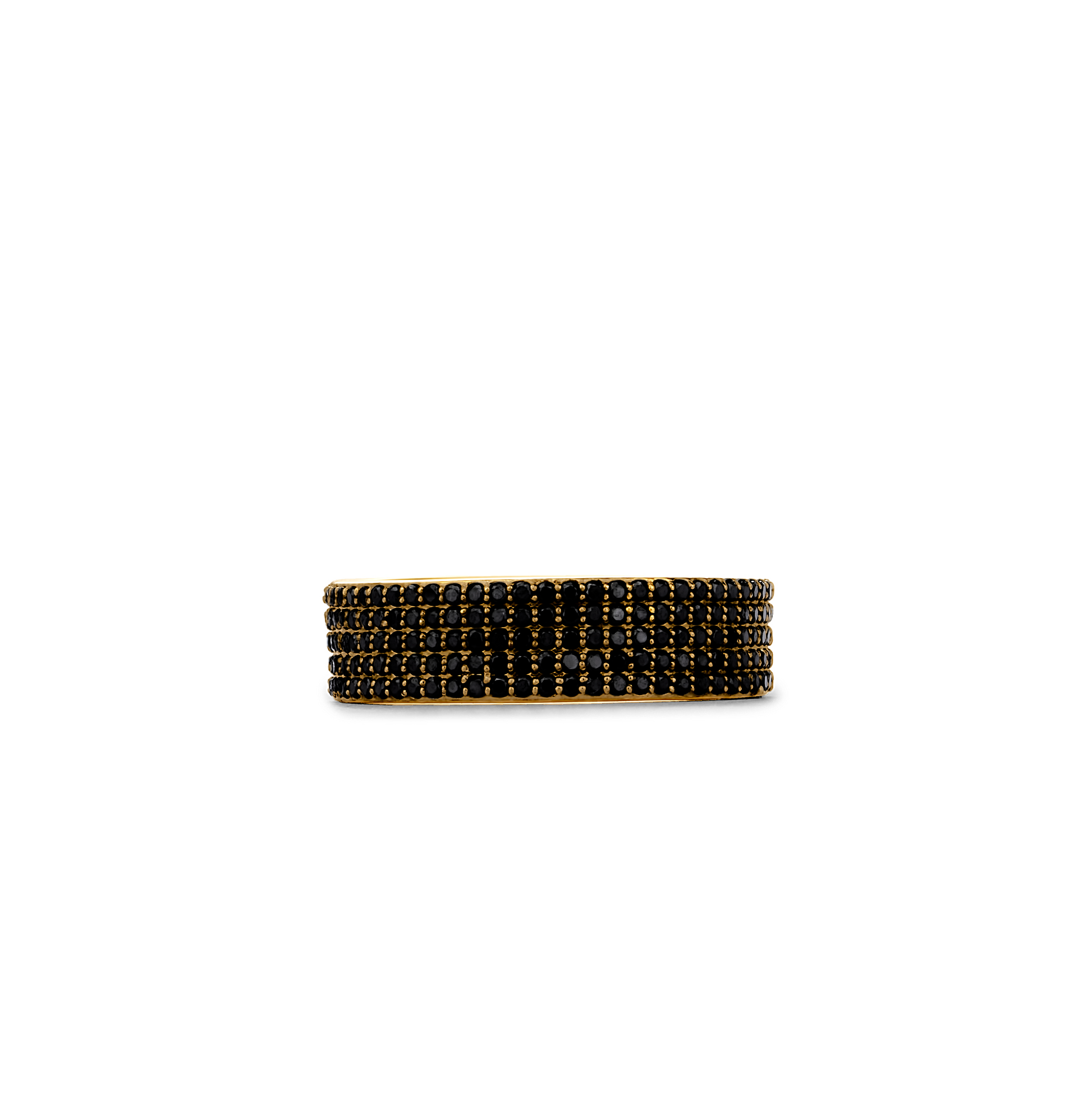 Black beaded bracelet on a white background