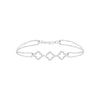 3 Clover Outline Diamond Bracelet in 18KT gold with three diamond-accented clover motifs