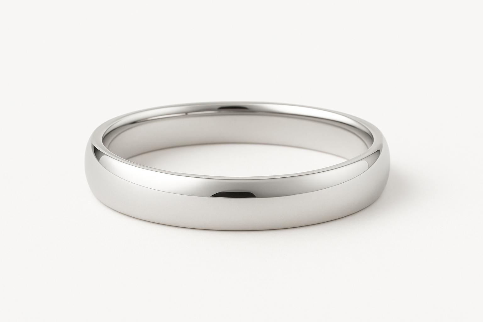 Silver ring on a white background