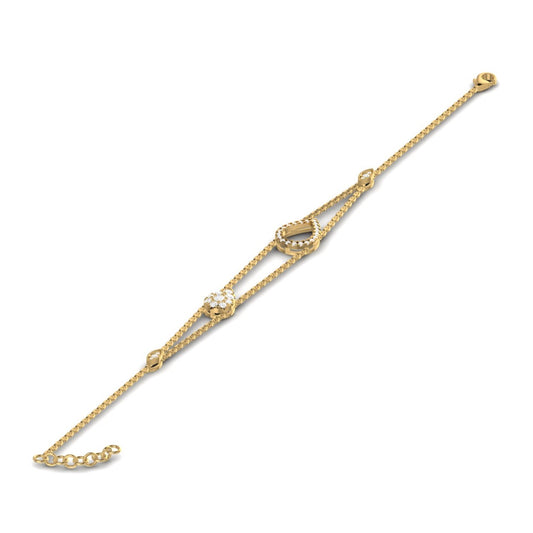 Velar Pear Shape Diamond Cluster Bracelet in 18K Gold