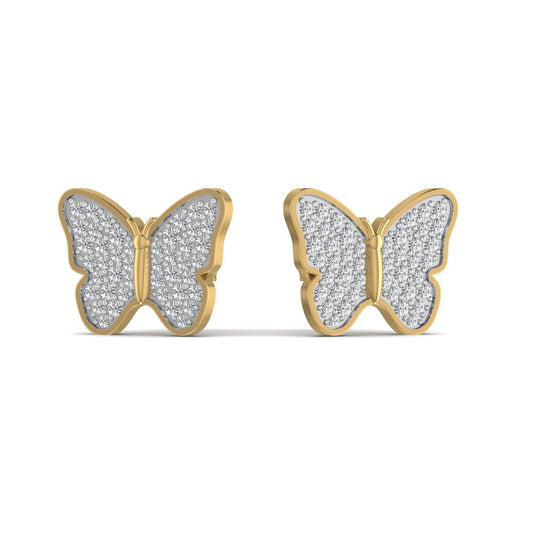 Noor Butterfly Natural Diamond Cluster Earrings in 18K Gold