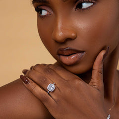 Adelaide Princess Cut CZ Engagement Ring in 925 Sterling Silver