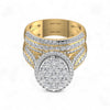 Amanda round cut diamond bridal set in 18KT gold with natural diamonds and intricate detailing