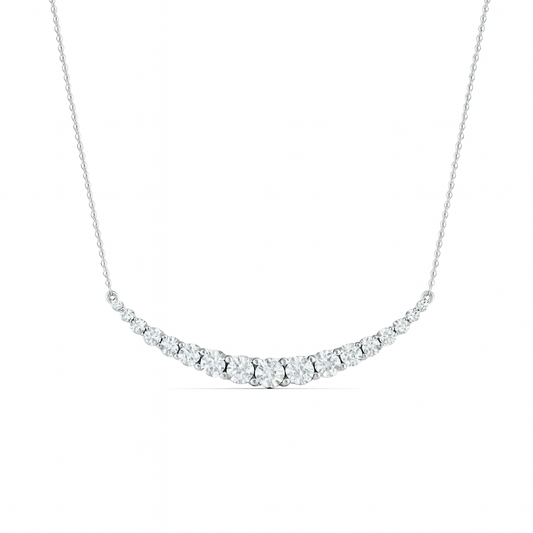 Diamond necklace on a white background